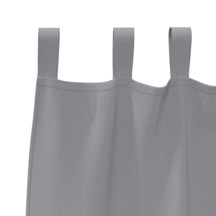Mörkläggningsgardiner med Ringar 2 st Ljusgrå 245 x 140 cm