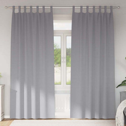 Mörkläggningsgardiner med Ringar 2 st Ljusgrå 245 x 140 cm