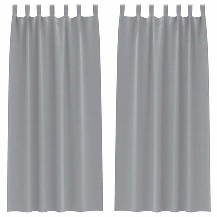 Mörkläggningsgardiner med Ringar 2 pcs Ljusgrå 245 x 140 cm