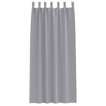 Mörkläggningsgardiner med Ringar 2 pcs Ljusgrå 245 x 140 cm