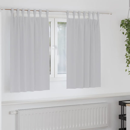 Mörkläggningsgardiner med Ringar 2 pcs Ljusgrå 140 x 140 cm