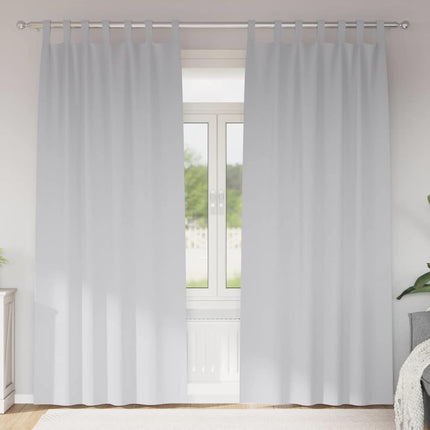 Mörkläggningsgardiner med Ringar 2 pcs Ljusgrå 260 x 140 cm