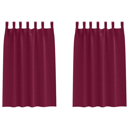 Mörkläggningsgardiner med Ringar 2 st Vinröd 175 x 140 cm