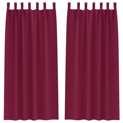 Mörkläggningsgardiner med Ringar 2 st Vinröd 245 x 140 cm