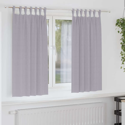 Mörkläggningsgardiner med Ringar 2 pcs Metallgrå 175 x 140 cm
