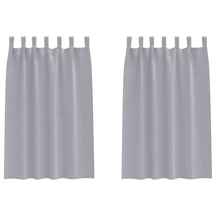 Mörkläggningsgardiner med Ringar 2 pcs Metallgrå 175 x 140 cm