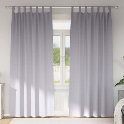 Mörkläggningsgardiner med Ringar 2 pcs Metallgrå 245 x 140 cm