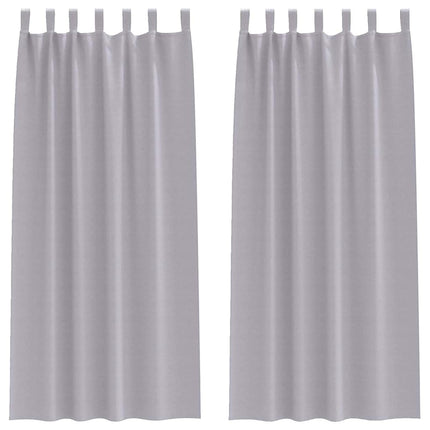 Mörkläggningsgardiner med Ringar 2 pcs Metallgrå 245 x 140 cm