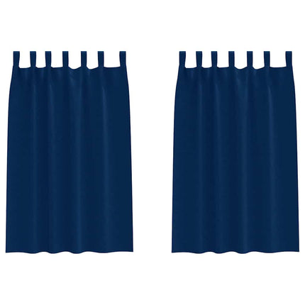 Mörkläggningsgardiner med Ringar 2 pcs Mörkblå 175 x 140 cm