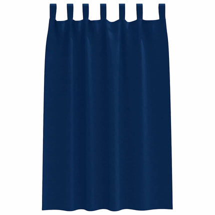Mörkläggningsgardiner med Ringar 2 pcs Mörkblå 175 x 140 cm
