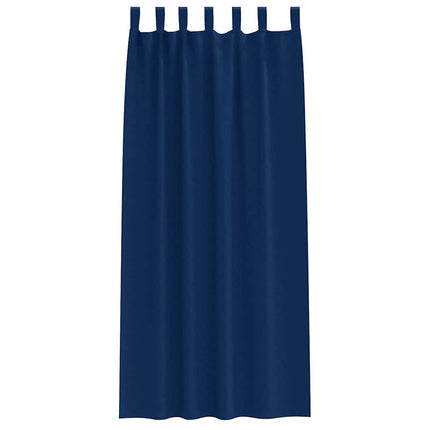 Mörkläggningsgardiner med Ringar 2 st Mörkblå 260 x 140 cm