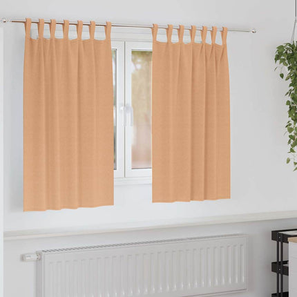 Mörkläggningsgardiner med Ringar 2 pcs Ljusbrun 140 x 140 cm