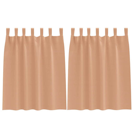 Mörkläggningsgardiner med Ringar 2 pcs Ljusbrun 140 x 140 cm