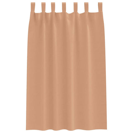 Mörkläggningsgardiner med Ringar 2 pcs Ljusbrun 175 x 140 cm