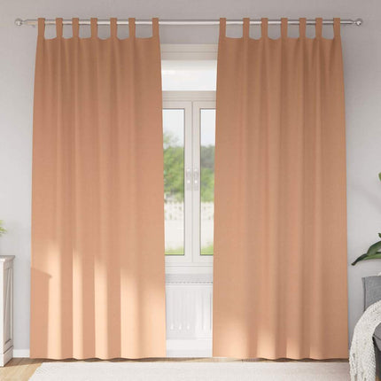 Mörkläggningsgardiner med Ringar 2 pcs Ljusbrun 260 x 140 cm