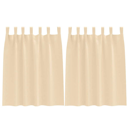 Mörkläggningsgardiner med Ringar 2 st Kräm 140 x 140 cm