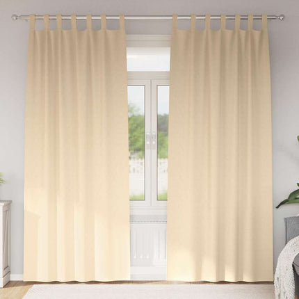 Mörkläggningsgardiner med Ringar 2 pcs Kräm 245 x 140 cm