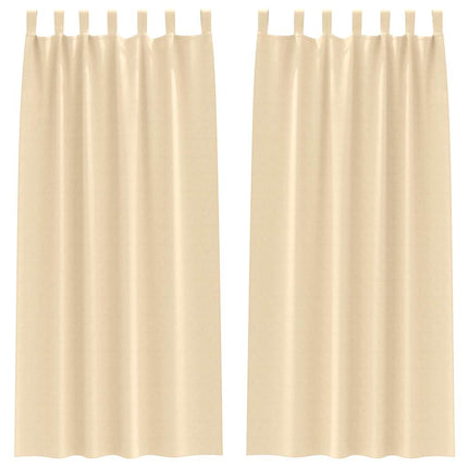 Mörkläggningsgardiner med Ringar 2 pcs Kräm 245 x 140 cm