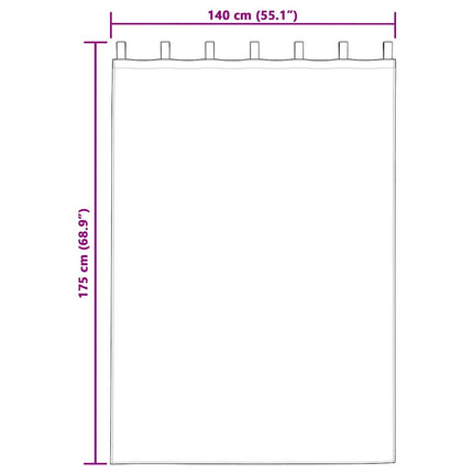 Mörkläggningsgardiner med Ringar 2 pcs Lila 175 x 140 cm