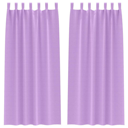 Mörkläggningsgardiner med Ringar 2 st Lila 245 x 140 cm