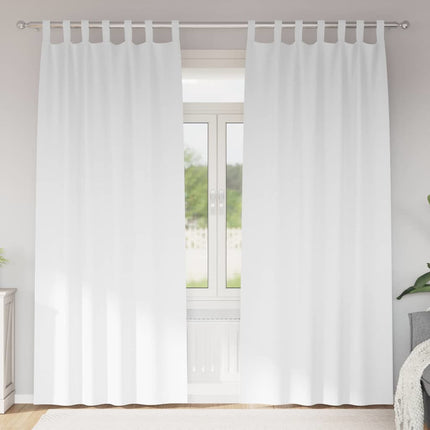 Mörkläggningsgardiner med Ringar 2 pcs Ren Vit 225 x 140 cm