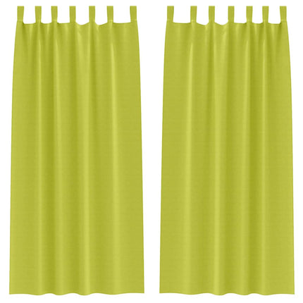 Mörkläggningsgardiner med Ringar 2 pcs Grön 245 x 140 cm