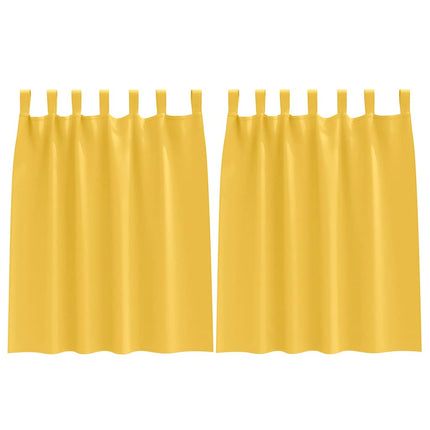 Mörkläggningsgardiner med Ringar 2 st Senapsgul 140 x 140 cm