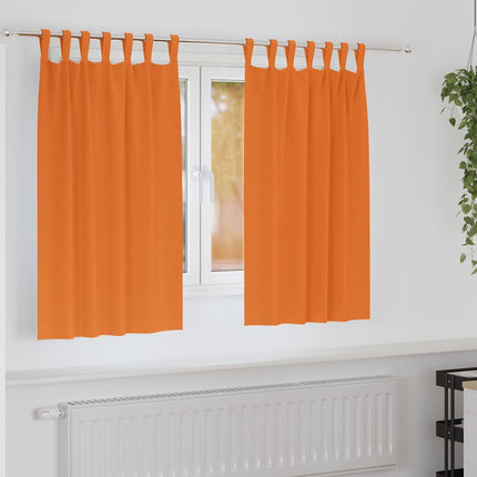 Mörkläggningsgardiner med Ringar 2 pcs Klart Orange