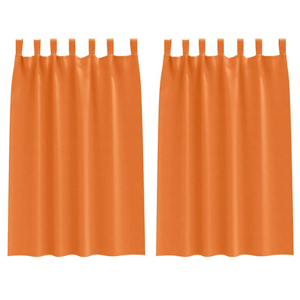 Mörkläggningsgardiner med Ringar 2 pcs Klart Orange