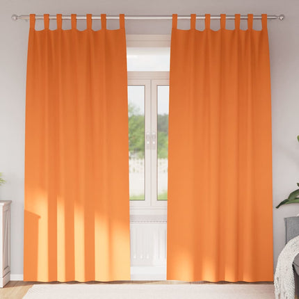 Mörkläggningsgardiner med Ringar 2 pcs Klart Orange