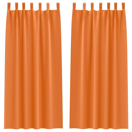 Mörkläggningsgardiner med Ringar 2 pcs Klart Orange