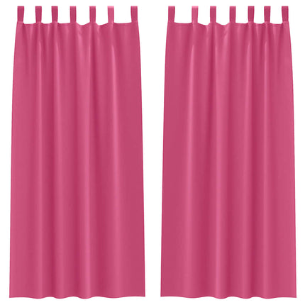 Mörkläggningsgardiner med Ringar 2 st Klart Pink 245 x 140 cm