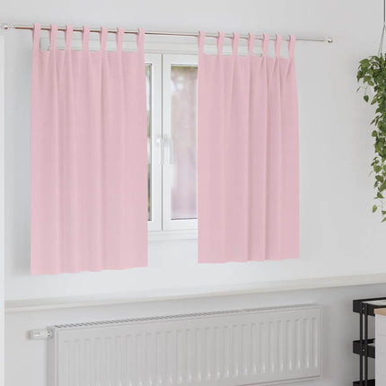 Mörkläggningsgardiner med Ringar 2 pcs Babyrosa 140 x 140 cm
