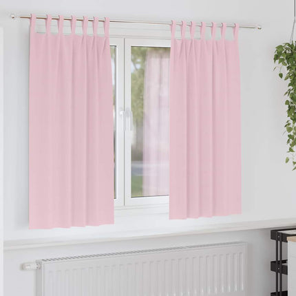 Mörkläggningsgardiner med Ringar 2 pcs Babyrosa 175 x 140 cm