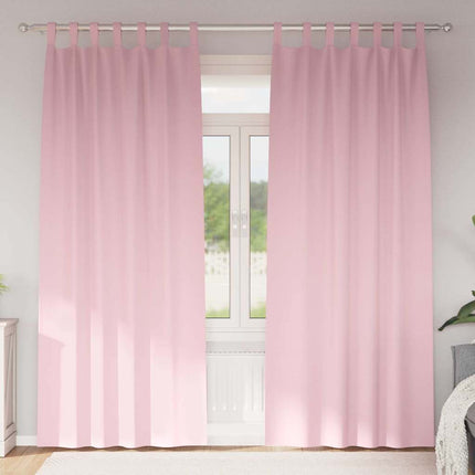 Mörkläggningsgardiner med Ringar 2 pcs Babyrosa 260 x 140 cm