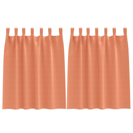 Mörkläggningsgardiner med Ringar 2 pcs Terracotta 140 x 140 cm