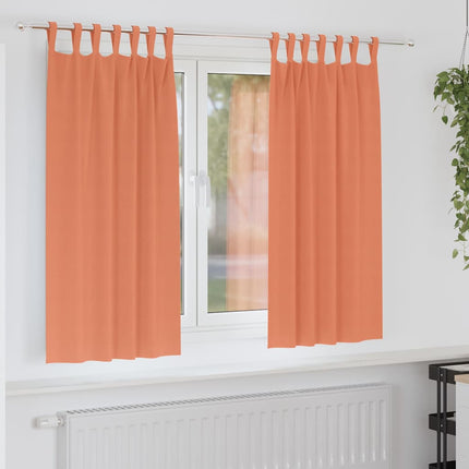 Mörkläggningsgardiner med Ringar 2 pcs Terracotta 175 x 140 cm