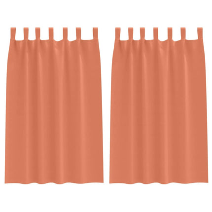 Mörkläggningsgardiner med Ringar 2 st Terracotta 175 x 140 cm