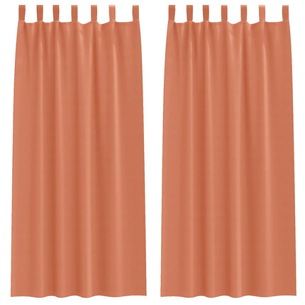 Mörkläggningsgardiner med Ringar 2 pcs Terracotta 225 x 140 cm