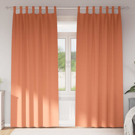 Mörkläggningsgardiner med Ringar 2 st Terracotta 245 x 140 cm