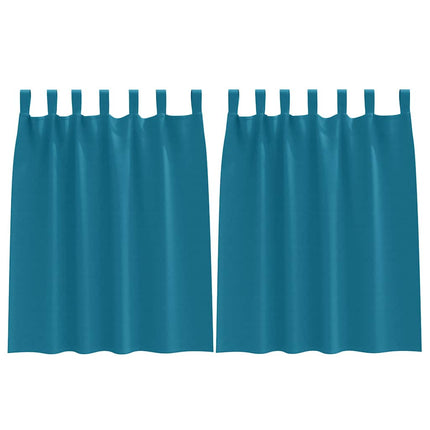 Mörkläggningsgardiner med Ringar 2 pcs Turkos 140 x 140 cm