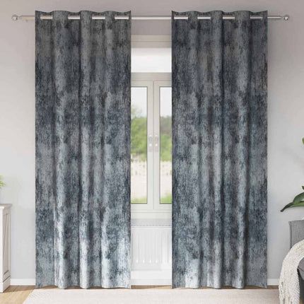 Sammetsgardiner 2 pcs Silvergrå 225 x 140 cm Sammet