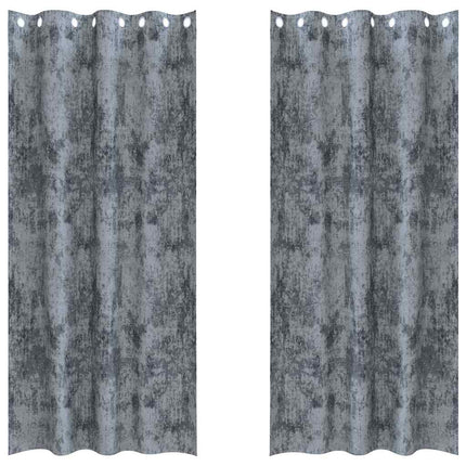 Sammetsgardiner 2 pcs Silvergrå 260 x 140 cm Sammet