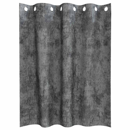 Sammetsgardiner med gardiner 2 pcs Grå 140 x 140 cm Sammet