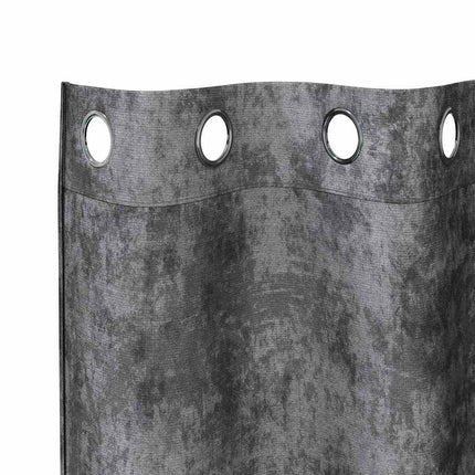 Sammetsgardiner med gardiner 2 pcs Grå 175 x 140 cm Sammet