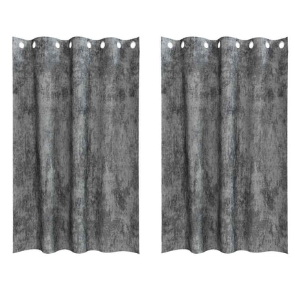 Sammetsgardiner med gardiner 2 pcs Grå 175 x 140 cm Sammet