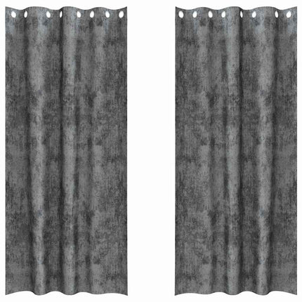 Sammetsgardiner med gardiner 2 pcs Grå 260 x 140 cm Sammet