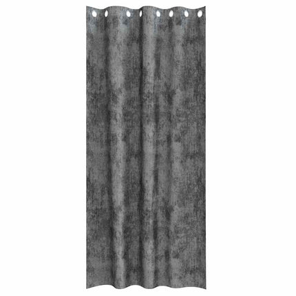 Sammetsgardiner med gardiner 2 pcs Grå 260 x 140 cm Sammet