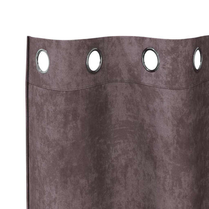 Sammetsgardiner med gardiner 2 pcs Brun 175 x 140 cm Sammet