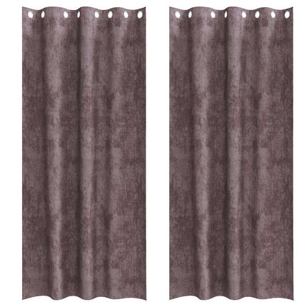 Sammetsgardiner med gardiner 2 pcs Brun 225 x 140 cm Sammet